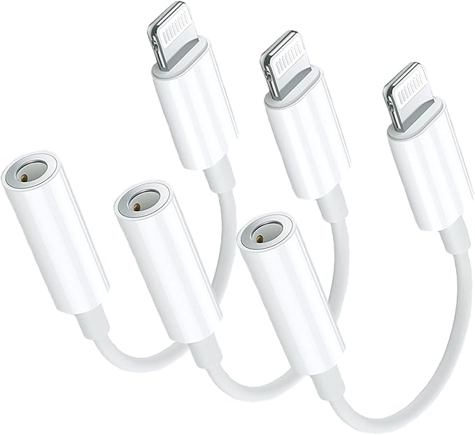 Apple MFi Certified 2 Pack Lightning to 3.5mm Headphone Aux Audio Jack Adapter by Aprolink