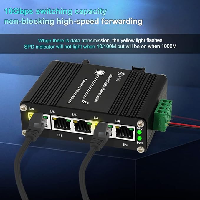 Mini Industrial 5 Ports Gigabit Switch Hardened 5 Port RJ45 10/100/1000Mbps - Image 3