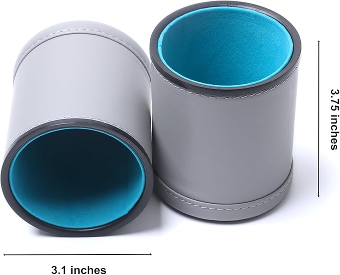 5 Pack PU Leather Dice Cups Felt Lining Quiet Shaker - Image 6