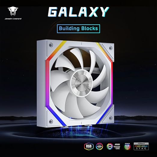 Jungle Leopard Galaxy 120mm PC Reverse Blade Case Fans, ARGB and PWM Cooling - Image 2
