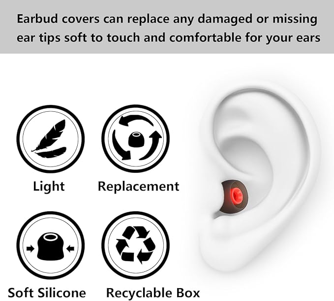 Earbud Replacement Tips Silicone Earbud Tips Earbud Covers Fit - Image 4