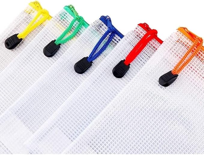 Oaimyy-16Pcs, Mesh Zipper Pouch Document Folders Bag & Plastic Zip File Folders - Image 6