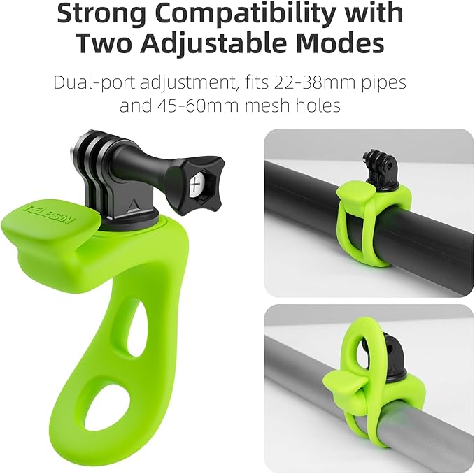 TELESIN Camera 360 Strap Mount Flexible Wrap Band Bike Motorcycle Handlebar - Image 2