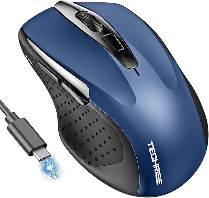 Bluetooth Mouse Rechargeable Wireless Mouse, 4800 DPI Optical Tracking by TechRise