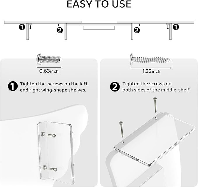 Dual Monitor Stand Riser, Wing-Shaped Sturdy Desktop Wood Stand - Image 7