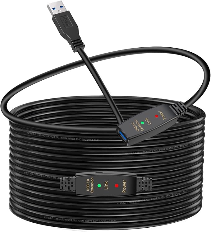 LDKCOK Active USB 3.0 Extension Cable 30ft– Male to Female Extender Cord by LDKCOK