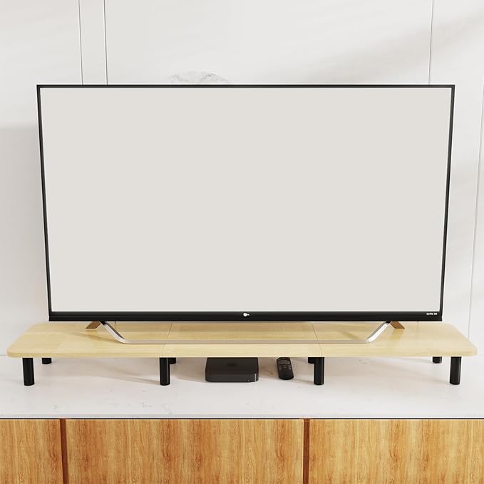 Large Extra Long Monitor Stand Riser 43.7in, Dual Monitor Riser, Wide TV Stand - Image 6