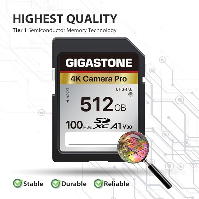 GIGASTONE 512GB Memory Card 4K Pro Series Speed Up to 100MB/s Compatible - Image 4