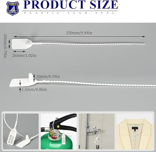 1000 Numbered Plastic Tamper Seals, Zip Ties - Image 2