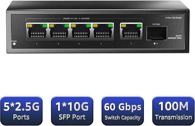 6 Port 2.5Gb Unmanaged Ethernet Switch - Image 2