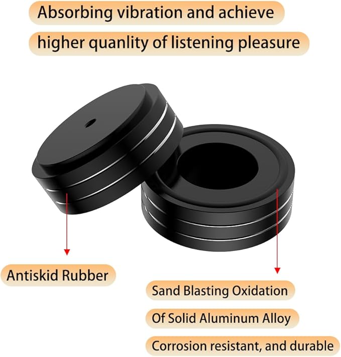 Viborg HiFi Speaker Spikes Isolation Feet Pads 58x22MM, 4X Audio Shock Absorber - Image 3