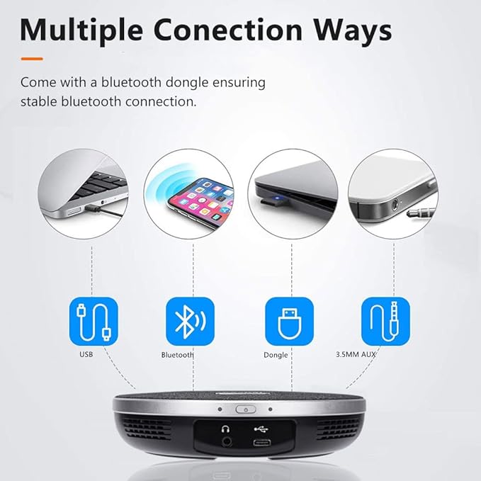 Bluetooth Speakerphone Conference Microphones, Wireless Conference Speaker - Image 7