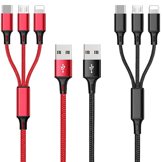 Multi Charging Cable, 4ft 2Pack Multi Phone Charger Cable Braided Universal 3 by Souina