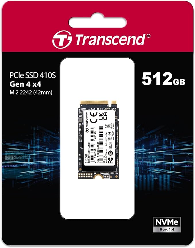 Transcend 512GB M.2 2242 SSD, PCIe Gen4x4 NVMe 3D TLC, - Image 2
