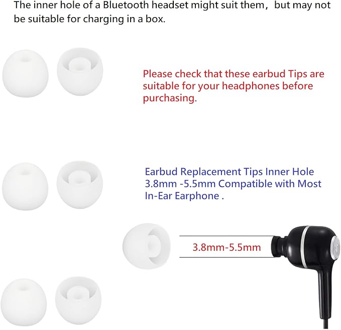 36 Pieces Large Earbud Tips Soft and Comfortable Silicone Earbud Tips Ear Bud - Image 3
