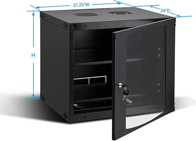 RAISING ELECTRONICS 22U Wall Mount Network WiFi Server Cabinet Rack Enclosure - Image 3