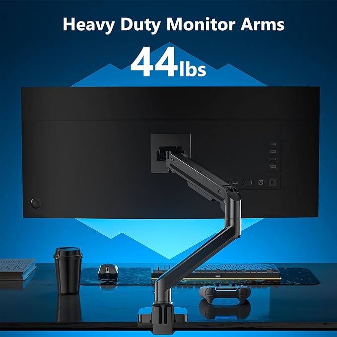 WALI Single Monitor Gas Spring Desk Mount, Heavy Duty Monitor Arm - Image 2