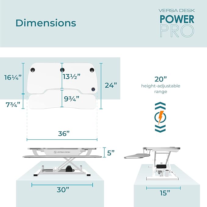 VRSADESK PowerPro™ Electric Standing Desk Converter - Image 4