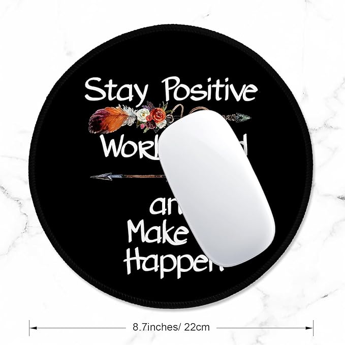ITNRSIIET Round Mouse Pad with Stitched Edge Premium-Textured Waterproof - Image 2