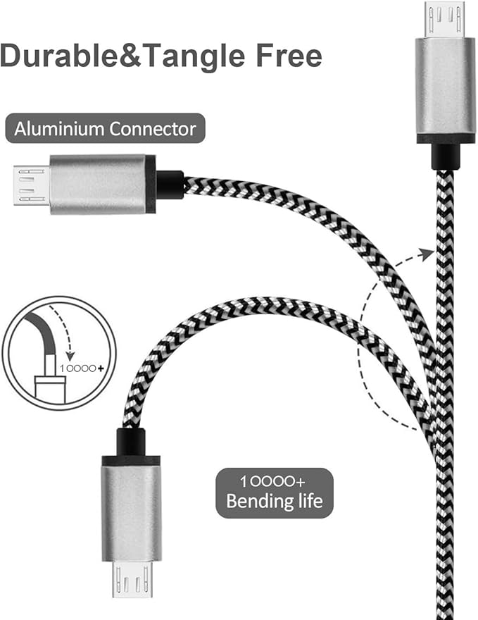 RoFI Micro USB Cable 15ft with 3A Fast Charging, Extra Long and Extremely - Image 2