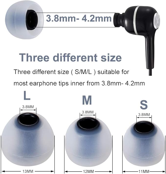 Earbud Tips Soft Silicone Earbuds Replacement Tips Fit - Image 3