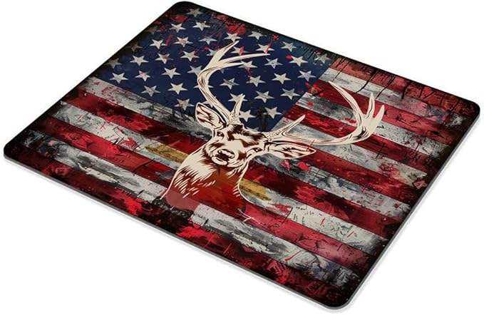 Square Mouse Pad Colorful Deer and National Flag-1, Gaming Mouse Pads - Image 6