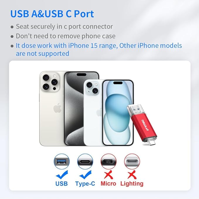Thkailar USB C Flash Drive 128GB 2 Pack USB Flash Drive - Image 6
