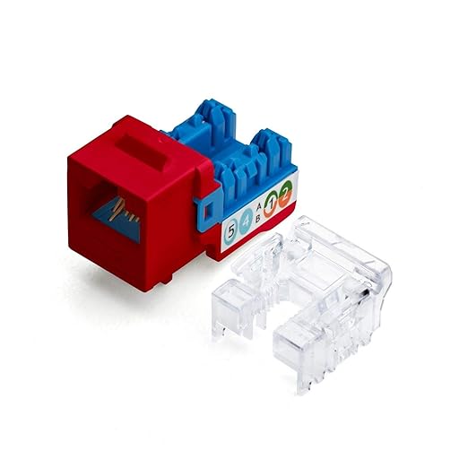 TRUE CABLE Cat6A Keystone Jack, Unshielded, 90 Degree Punch-Down, UL Listed by trueCABLE