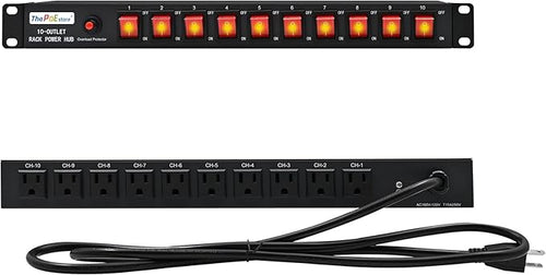 10-Outlet 1U Rack Mount Power Strip by ThePoEstore