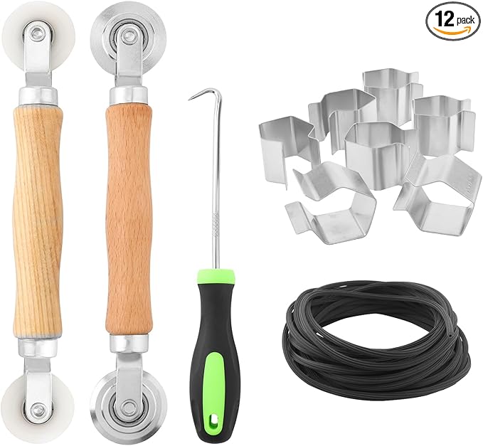 Window Screen Repair Kit, Steel/Nylon Roller Tool by HOJLKLD