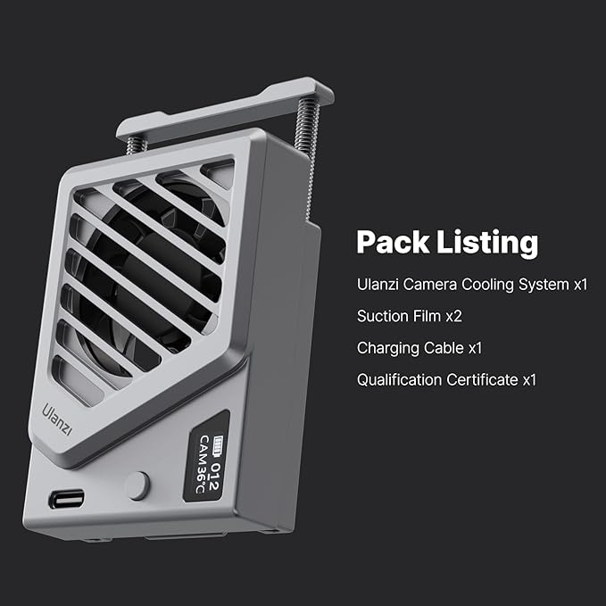 ULANZI Camera Cooling Fan Silver New, Spring Telescopic Mounting Adjustable - Image 5