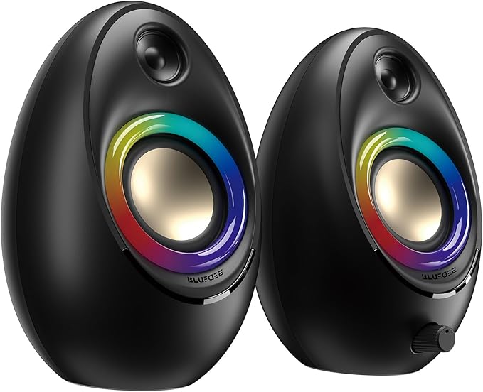 Bluedee Computer Speakers for Desktop PC, Dynamic RGB Light USB Speaker by Bluedee