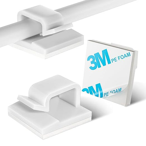 100PCS Cable Clips, Adhesive Wire Clips Strong Cord Clips Wire Holders by CABLECLIPS