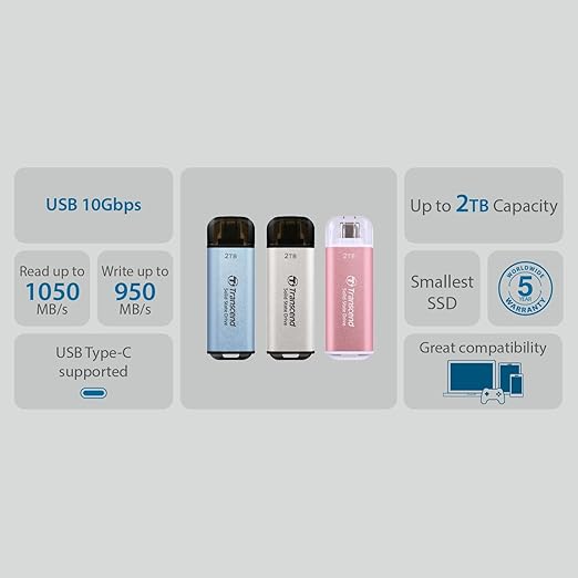 Transcend 1TB External SSD, USB 3.2 Gen2, Portable SSD - Image 4