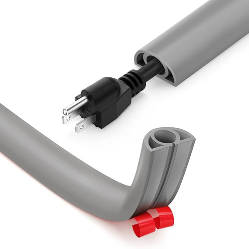 12ft Cord Cover Floor for Extension Cords, Self-Adhesive Floor Cable Cover to by ZhiYo
