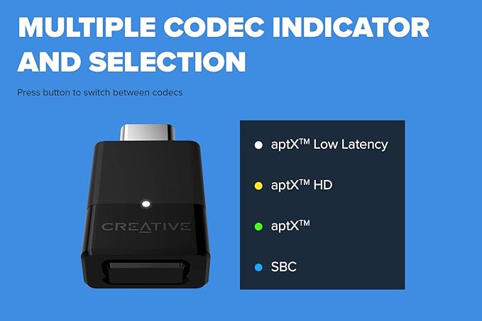 Creative BT-W3 Bluetooth 5.0 USB-C Audio Transmitter, aptX LL and aptX HD - Image 3