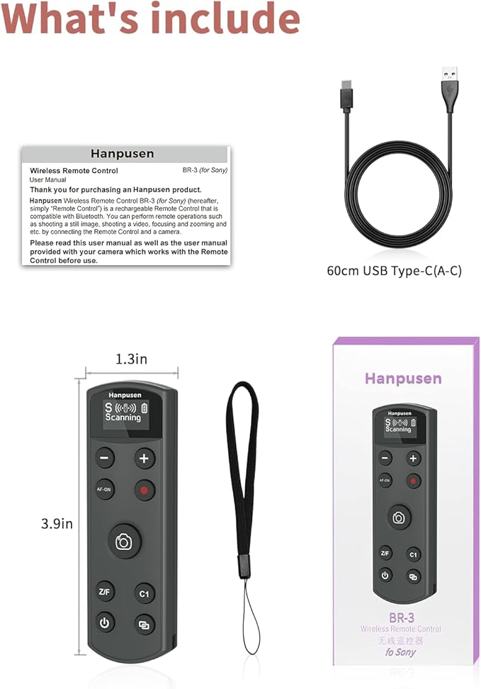 for Sony Camera Remote Control, Hanpusen Rechargeable Wireless Shutter Release - Image 7