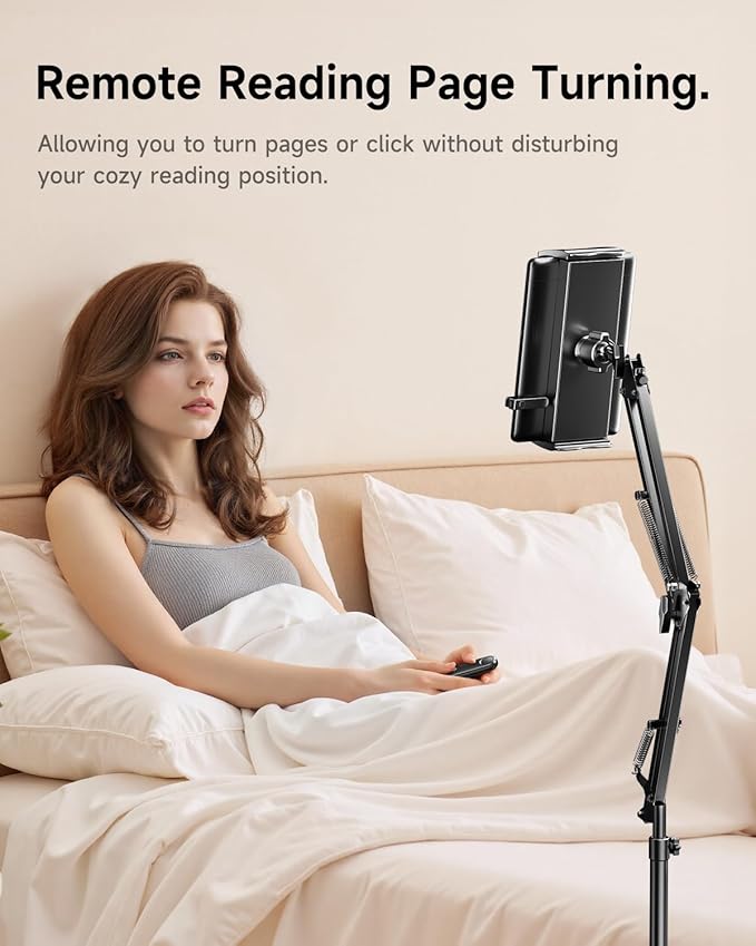Floor Stand for Kindle with Remote Page Turner, Holder Stand for Reading in Bed - Image 9