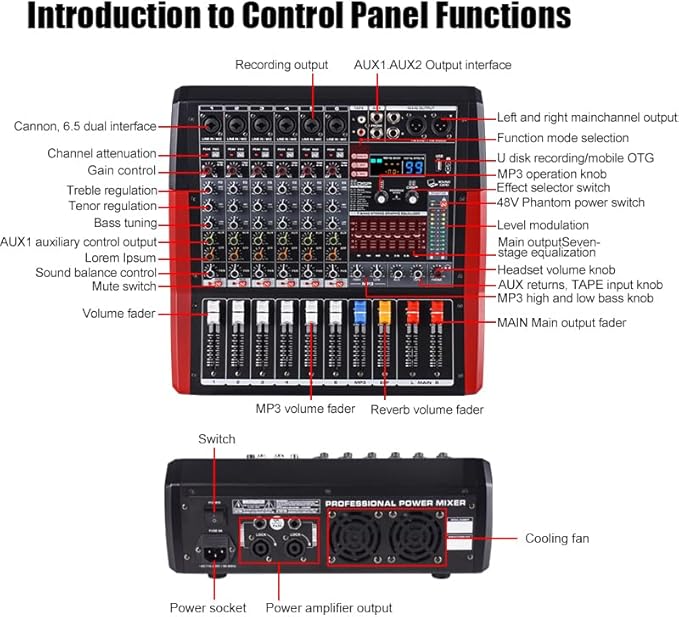TF600 6-Channel Professional Mixer - Image 8