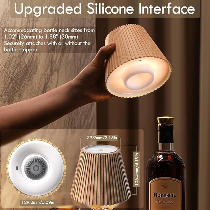 WILIT 2 Pack Wireless Bottle Lamp Shades - Image 7