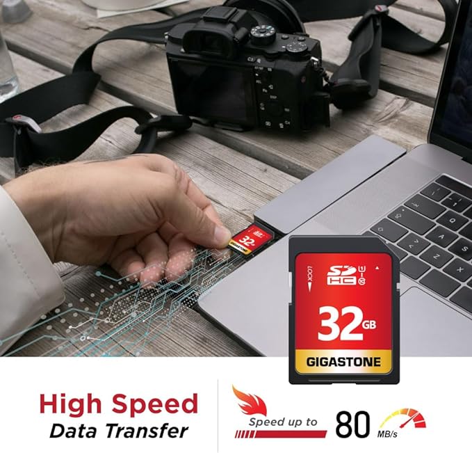 GIGASTONE 32GB SD Card 5 Pack UHS-I U1 Class 10 SDHC Memory Card Full HD Video - Image 3