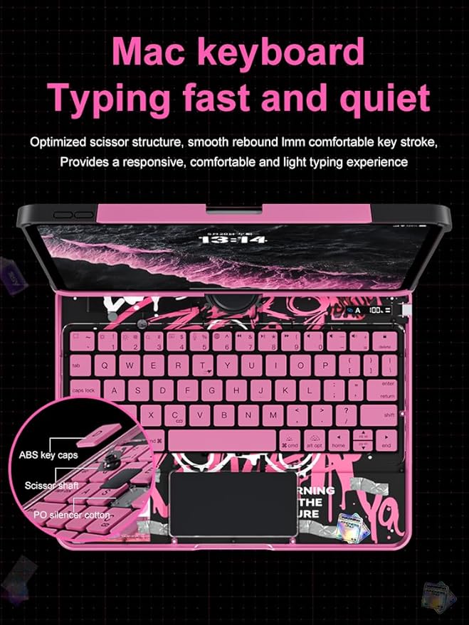 KARTICE Case with Wireless Keyboard Compatible with iPad Pro 11 2024 11 inch - Image 6