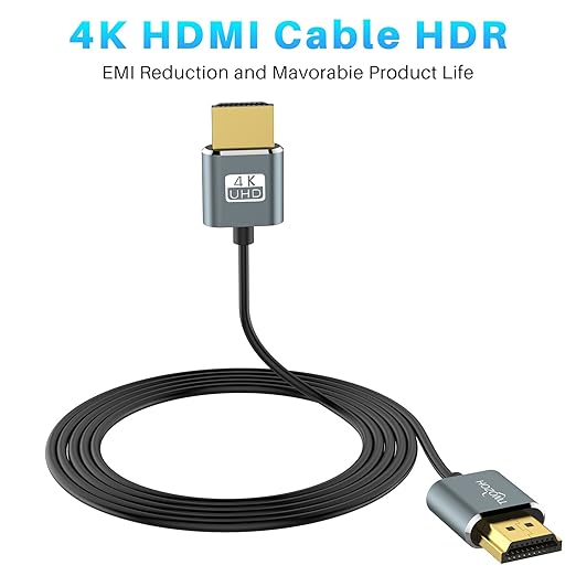 Twozoh Flexible & Slim HDMI Cable 10FT 2 Pack, Ultra Thin HDMI Cord Supports - Image 5