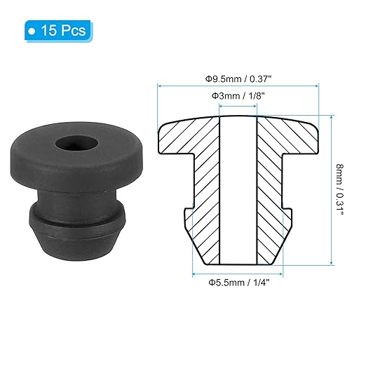 PATIKIL 5.5mm / 1/4 Inch Drill Hole, 1/8 Inch ID Rubber Grommets - Image 2