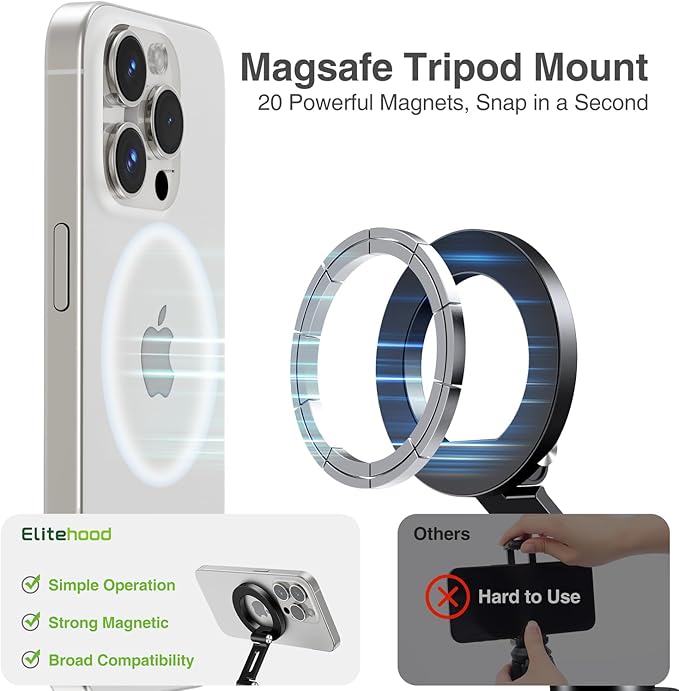 elitehood Aluminum Tripod Phone Mount Adapter - Image 4