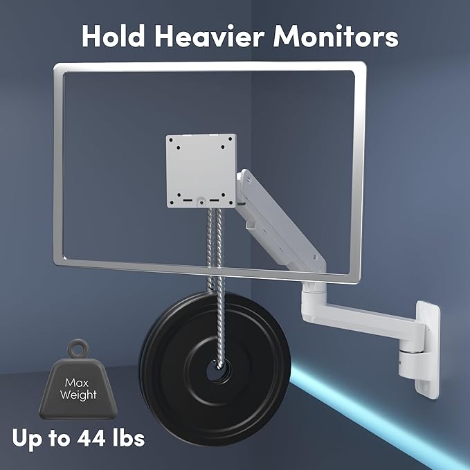 Monitor Wall Mount for 17-49 Inch Ultrawide Monitors, Single Monitor Arm Holds - Image 4
