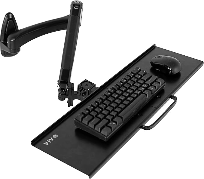 VIVO Sit-Stand 24 Inch Pneumatic Spring Keyboard and Mouse Tray Wall Mount by VIVO