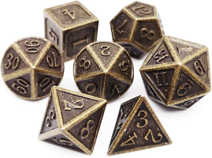 Haxtec DND Metal Dice Set 7PCS D&D Dice of D20 D12 D10 D8 D6 D4 Compatible - Image 7