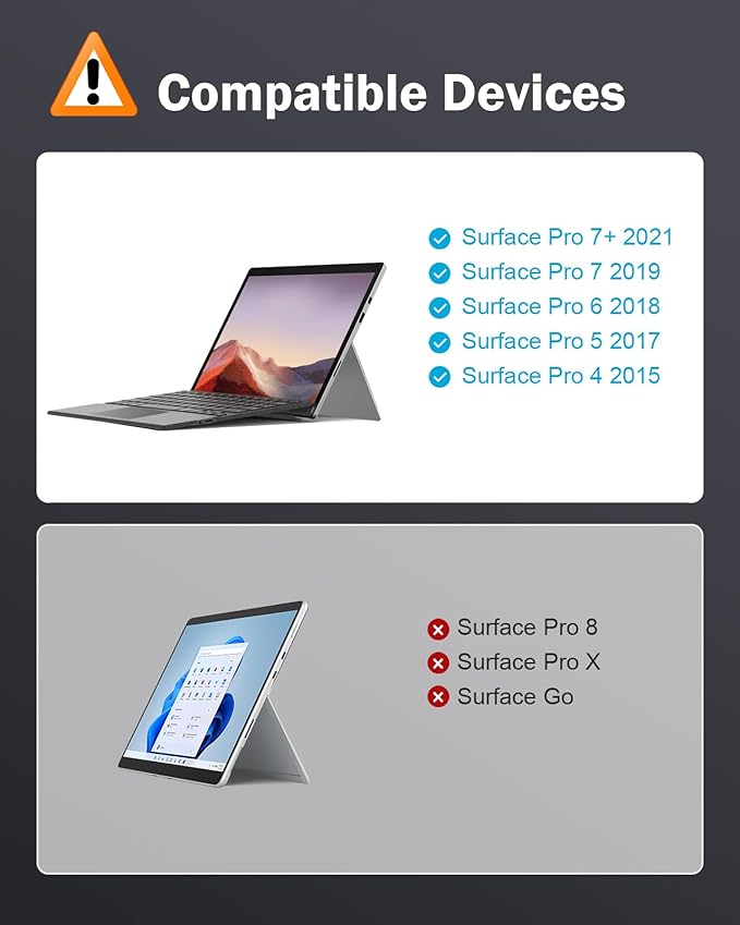 MoKo Microsoft Surface Pro 7/Pro 6/Surface Pro 5/Pro 4/Pro 3 Type Cover - Image 2