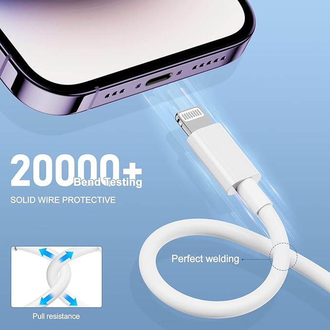 3Pack for iPhone Charging Cable 6Feet-Lightning to USB Cable Wire - Image 6